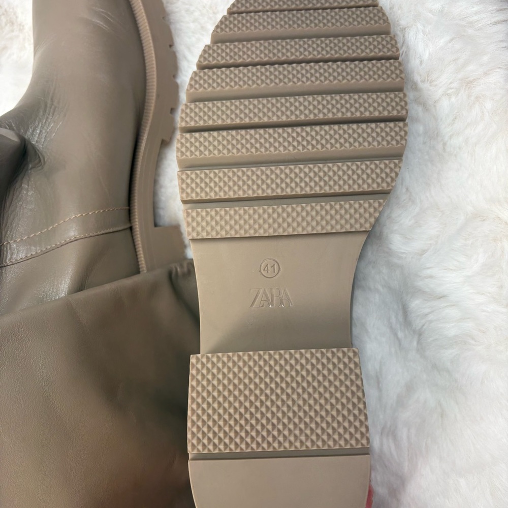 Zara high leather Boots. Taupe. Size 41. - Picture 2 of 16